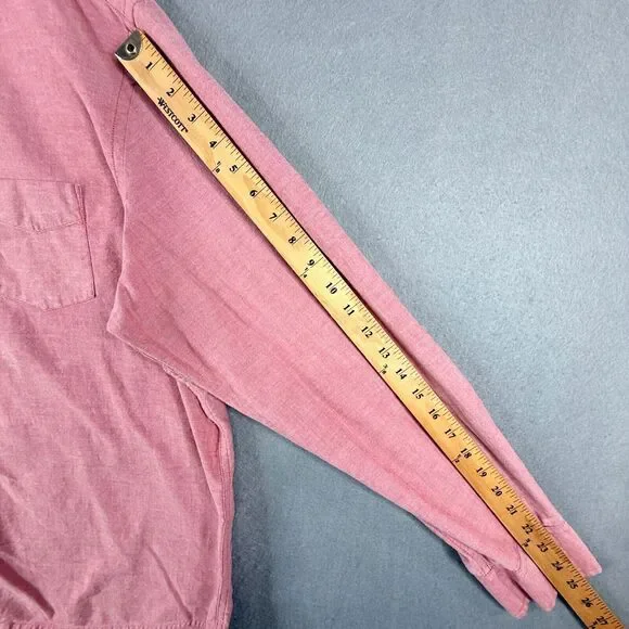 UNTUCKit Shirt Mens 2XL Red Chambray Cotton Button Up Long Sleeve - Picture 6 of 9